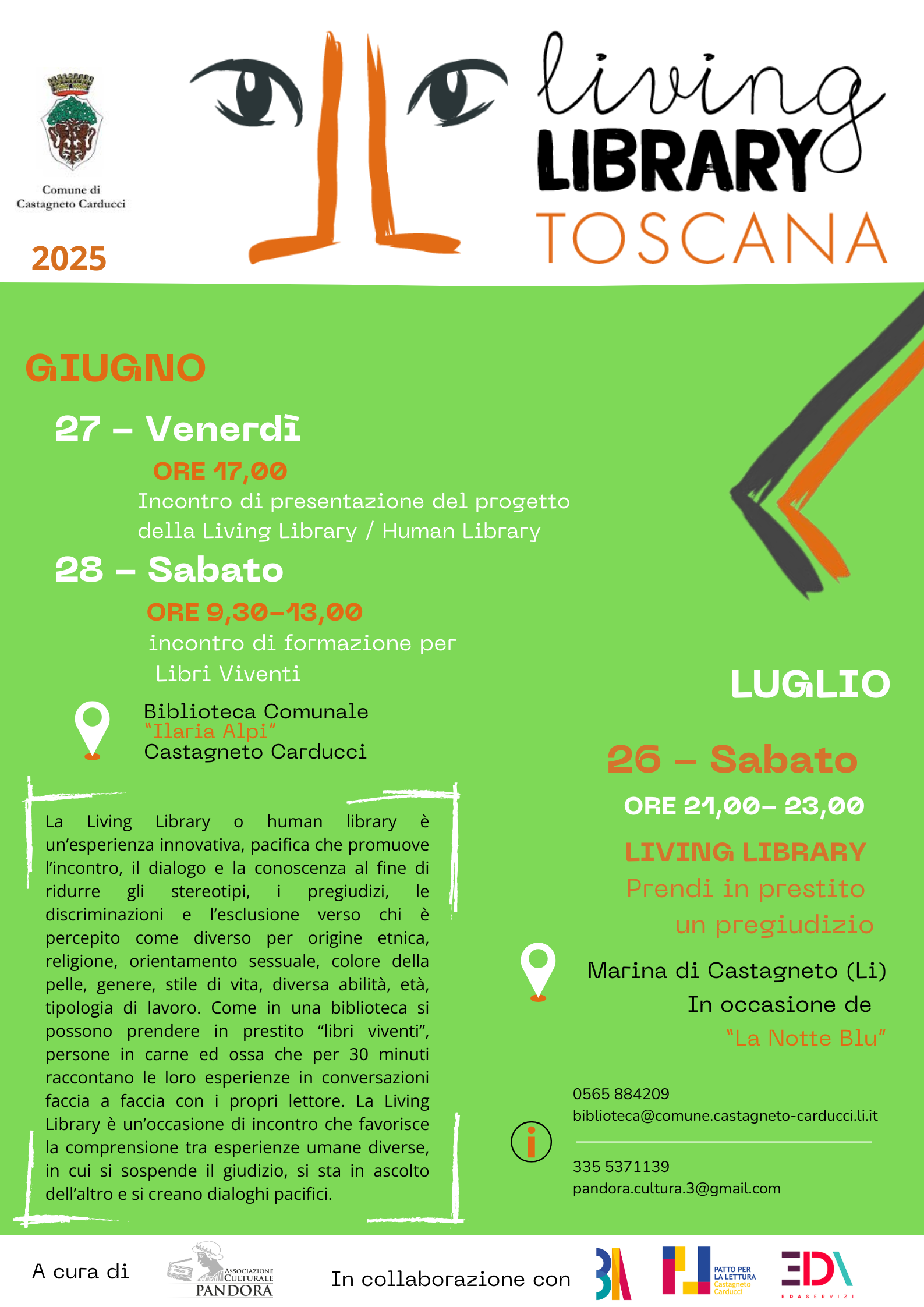 Living library Toscana, la biblioteca vivente a Castagneto Carducci