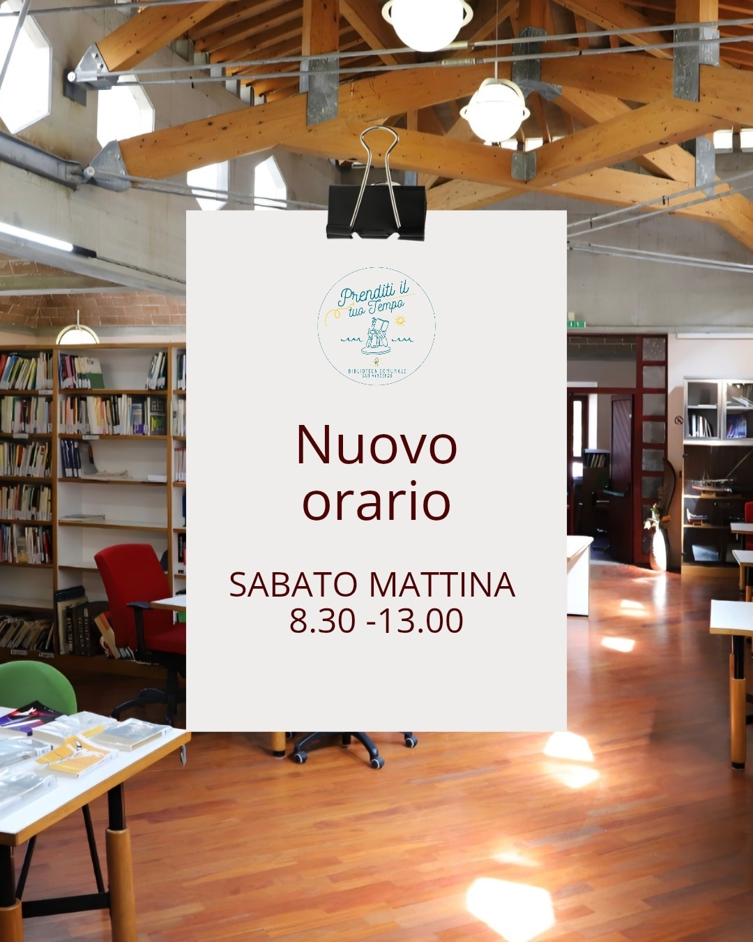 NUOVO ORARIO BIBLIOTECA COMUNALE 'G.CALANDRA'