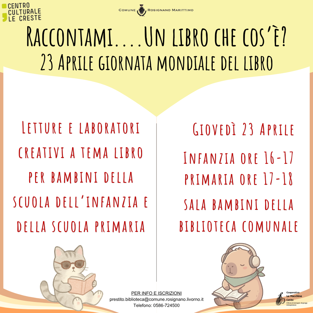 RACCONTAMI....UN LIBRO COS'E'? 23 Aprile giornata mondiale del libro