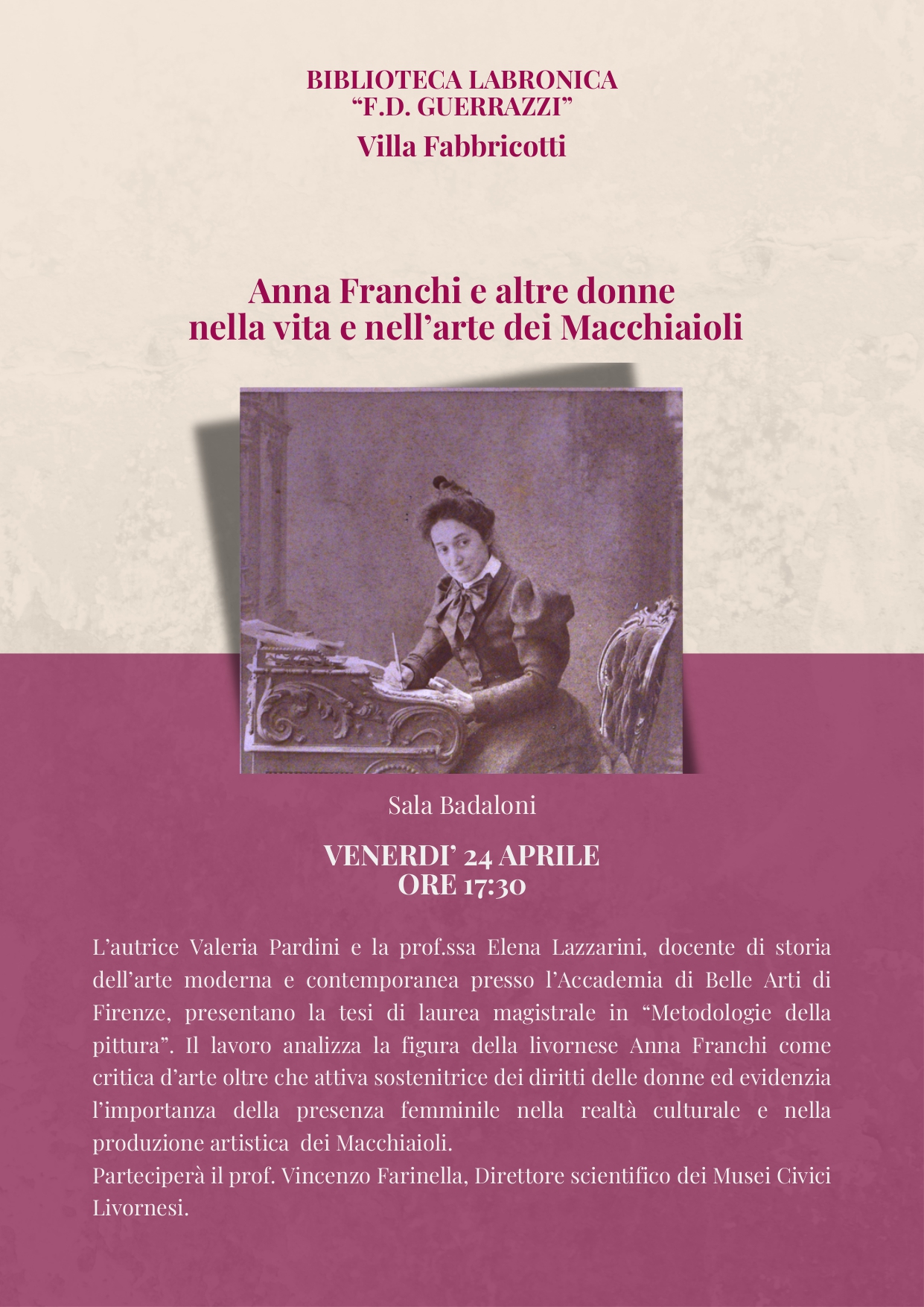 Presentazione di una tesi di laurea su Anna Franchi e i Macchiaioli