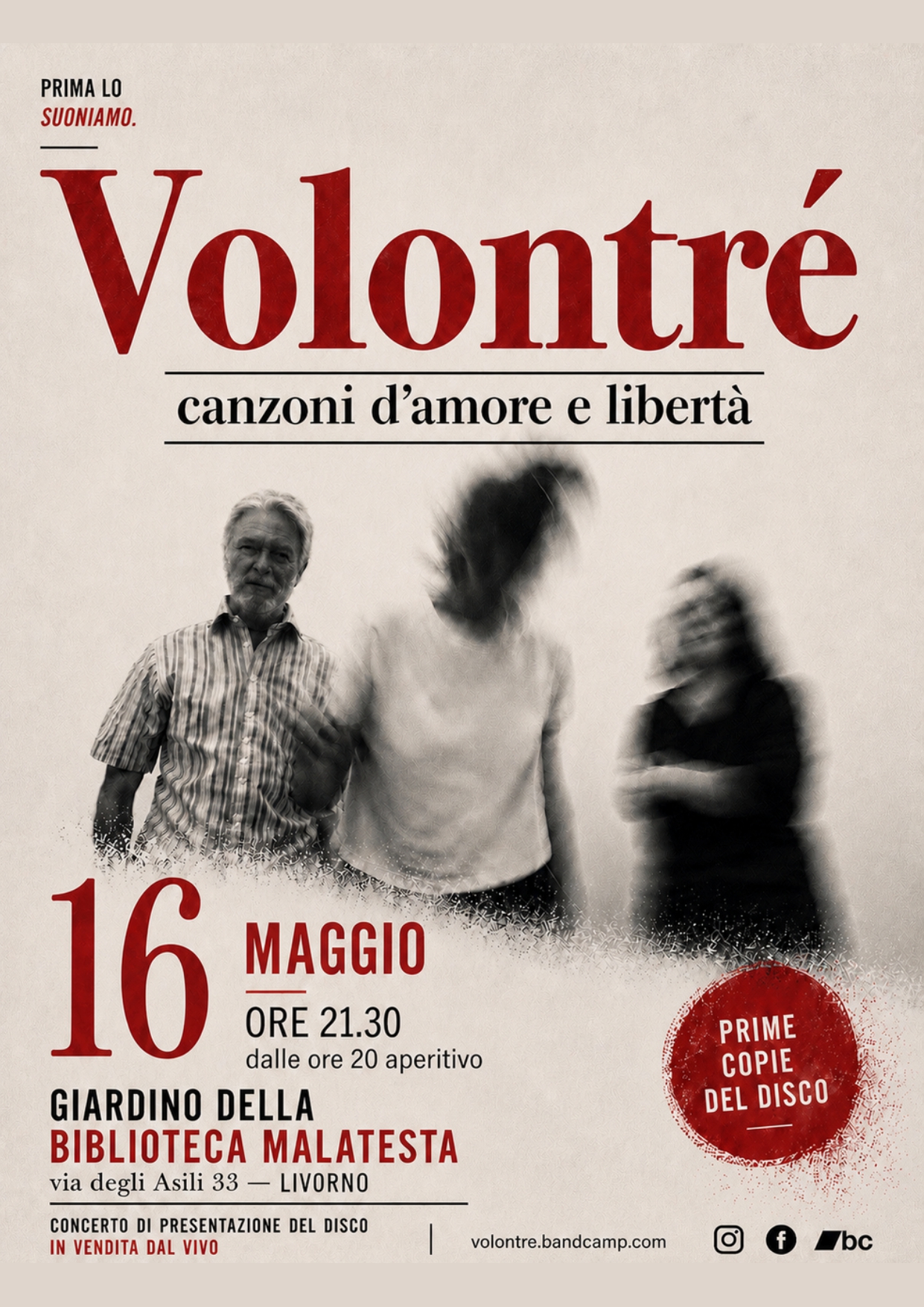 Canzoni d'amore e libert&agrave; :  concerto di presentazione del disco dei Volontr&egrave;
