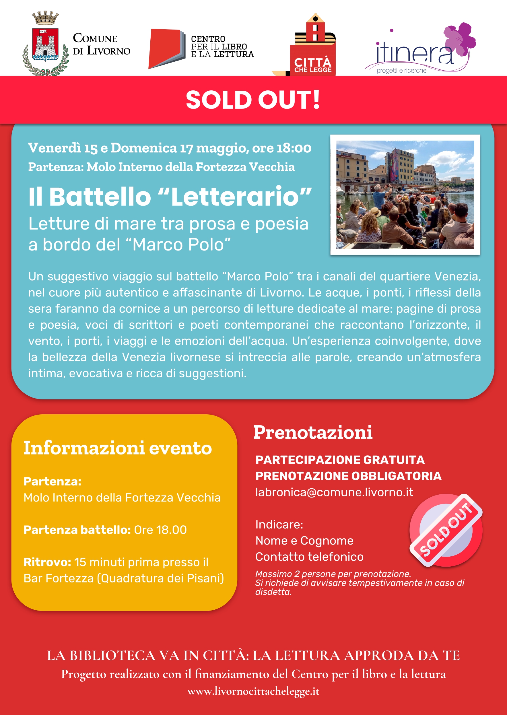 Il Battello &lsquo;&rsquo;Letterario&rsquo;&rsquo;. SOLD OUT