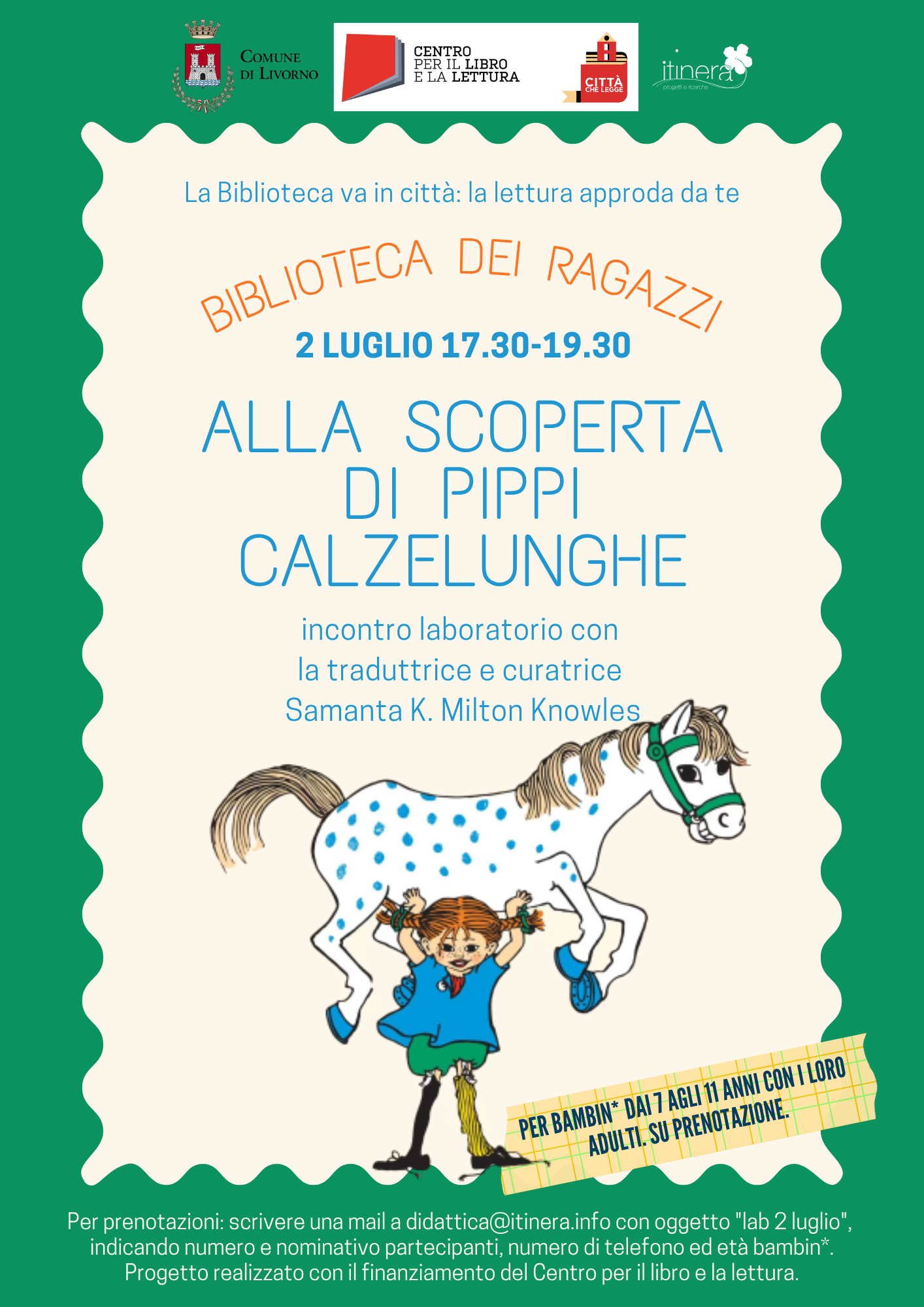 Alla scoperta di Pippi Calzelunghe: laboratorio per bambini e famiglie a Livorno
