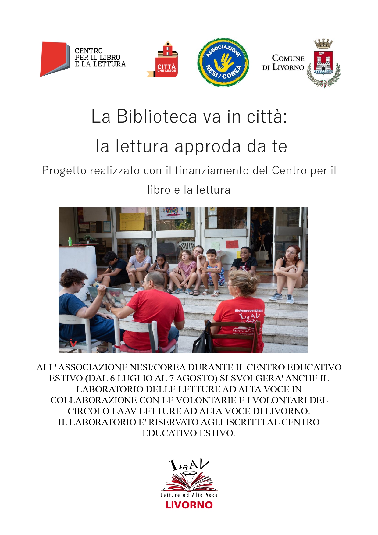 LABORATORIO DELLE LETTURE AD ALTA VOCE  ALL' ASSOCIAZIONE NESI/COREA