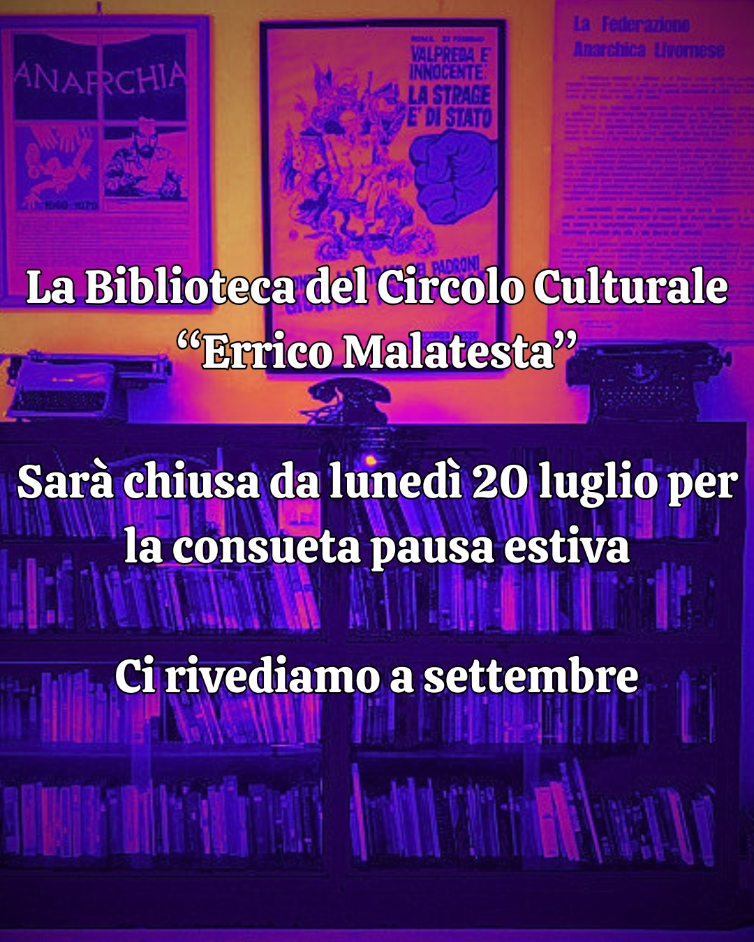 Pausa estiva Biblioteca Centro Culturale Malatesta